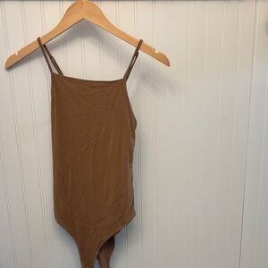 Wild Fable Tan Ribbed Bodysuit